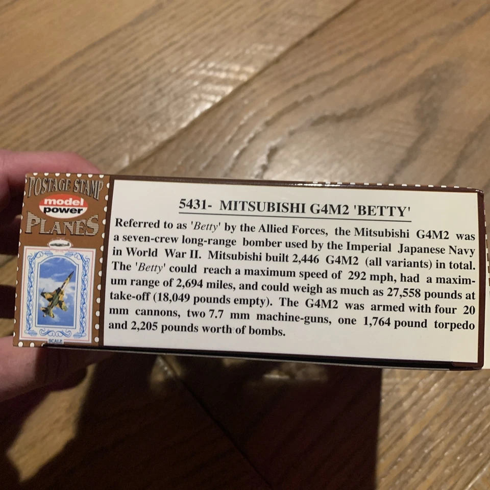 Model Power Postage Stamp Planes 5431 Mitsubishi G4M2 Betty 1/100 - Image 4 of 4