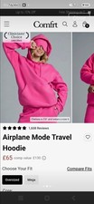 Comfrt Airplane Mode Oversized Hoodie S Pink Fleece Cotton Pockets Logo
