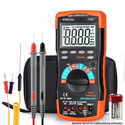 BTMETER True RMS Digital Multimeter Tester 6000Counts AC DC Volt Current 20A Amp Ohm DMM