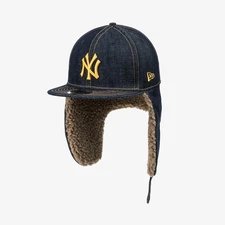 New Era MLB New York Yankees Denim Dog Ear Fitted Cap, Navy