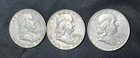 BEN FRANKLIN D HALF $'s~90%Ag~61,62,63~SILVER MELT $33 each~ Yet, Collectable~