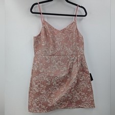 NWT LULUS Dress Womens XS Pink Start This Party Spaghetti Strap Jacquard Dress