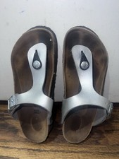 Girls Silver Birkenstocks Size 33/1.5-2