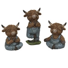 Yoga Highland Cow in overalls Set 2823500