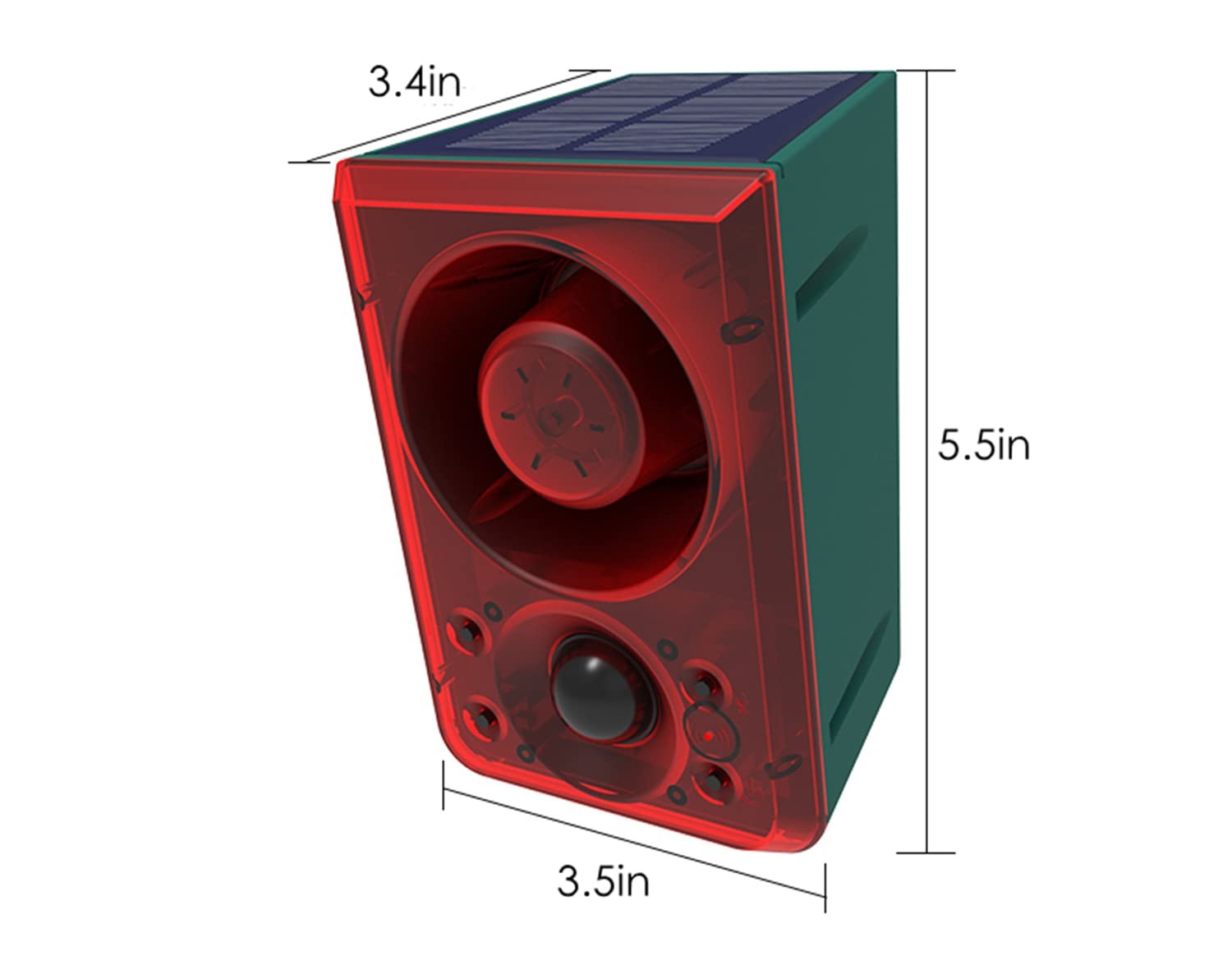 HULPPRE Solar Outdoor Motion Sensor Alarm-Dog Barking&Gunshot Sound,Support Reco