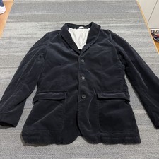 J Crew Blazer Mens Medium Black Vintage Corduroy Cotton Sport Coat Three Button