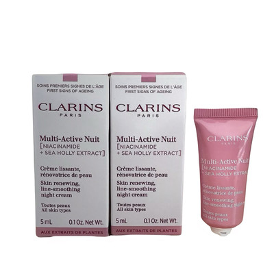 Clarins Multi Active Nuit Skin Renewing Line Smoothing Night Cream 5ml Each x2