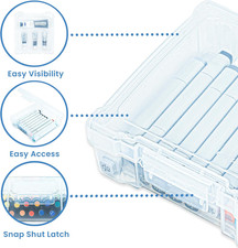 6953AB ClearView 6" x 6" Box Art Craft Organizer, 1 Plastic Storage Case,...