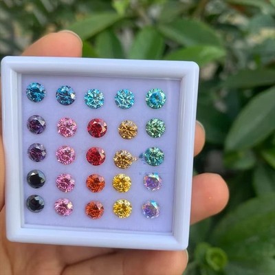 Wholesale Round Cut 1-10pcs VVS1 Colorful 0.5-3ct Moissanite GRA for Jewelry DIY