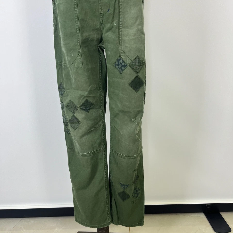 Nuevo sin etiquetas Mono Anthropologie Pilcro Wanderer Patchwork Talla 29 Verde Mezcla de Algodón Foto 4 de 4