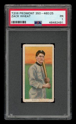 1909-11 T206 Set-Break Zack Wheat Piedmont PSA 1 PR