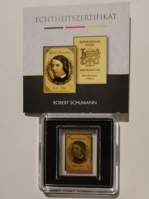 Goldbarren ''Robert Schumann'' 1/1000 oz 999er Feingold mit Zertifikat