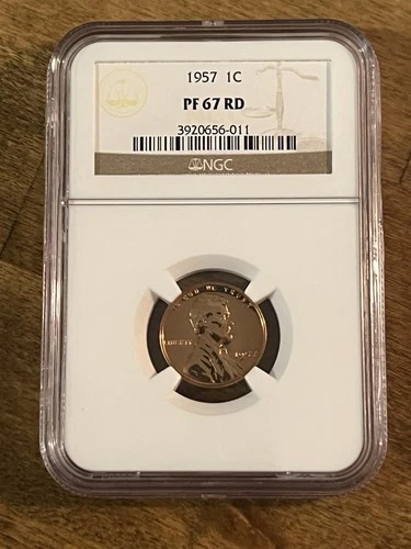1957 Lincoln Wheat Cent PF 67 RD NGC High grade Proof Cent Proof 67 Red!