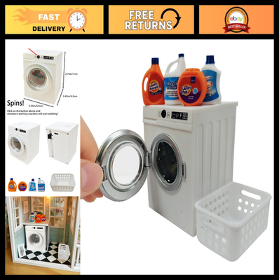 #ad #ad Miniature Electric Washer amp; Dryer Set 1:12 Scale Dollhouse Laundry Accessories $49.99