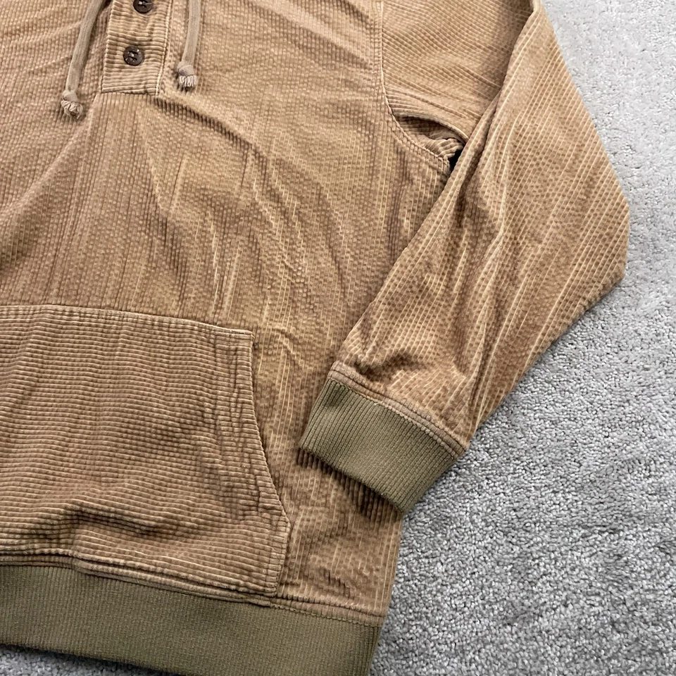 Territory Ahead Sudadera con Capucha Para Hombres Grande Marrón Pana Henley Pullover Sudadera Foto 4 de 4