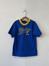 Vintage Mickey  Co Shirt Kids 7 Blue Yellow Ringer Mickey Mouse Graphic Tee 90s