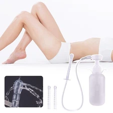 300ml Pump Action Douche Enema Bottle with Nozzle Vaginal HOT W5B2 DE H3N5