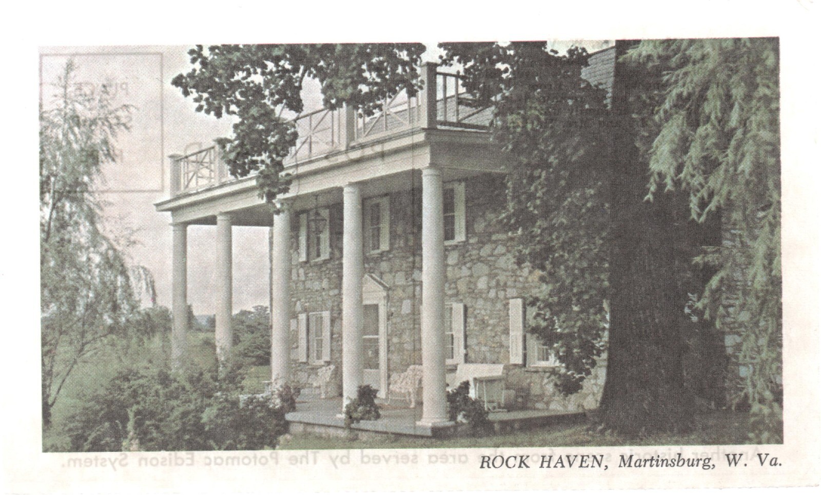 Postcard Rock Haven Martinsburg West Virginia Potomac Edison System
