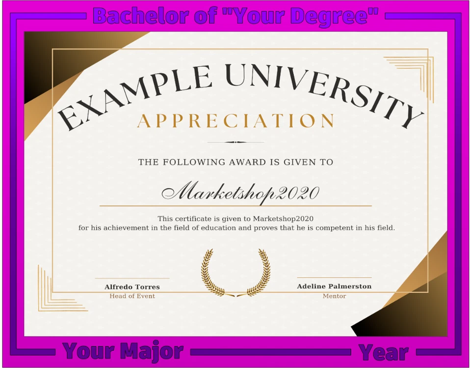 Marco de certificado de diploma para impreso en 3D de 8,5x11 hecho a medida para ti Foto 4 de 4