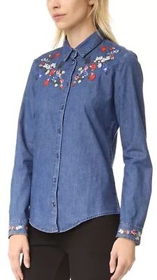 The Kooples Jeans刺繍デニムシャツ The Kooples Jeans刺繍デニムシャツ