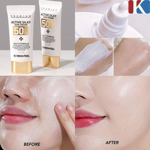 MEDI PEEL Active Silky Sun Cream SPF50+PA+++ 50ml Waterproof Sun Block Sunscreen - 第 1/12 張圖片