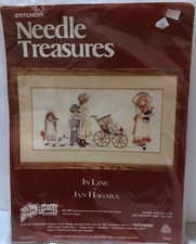 VTG Needle Treasures "In Line" 20" x 10" Stitchery by Jan Hagara #00565 Crewel