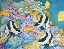 Ceramic Backsplash Tile Mural Fishing Kitchen/Bathroom/Shower - Banner Fish