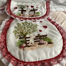 Bathroom Set 2 Pieces Thank And Seat cover. Handmade Paint Floral Colorful