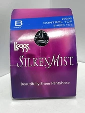 Leggs Silken Mist Control Top Sheer Toe Pantyhose B Navy 20202