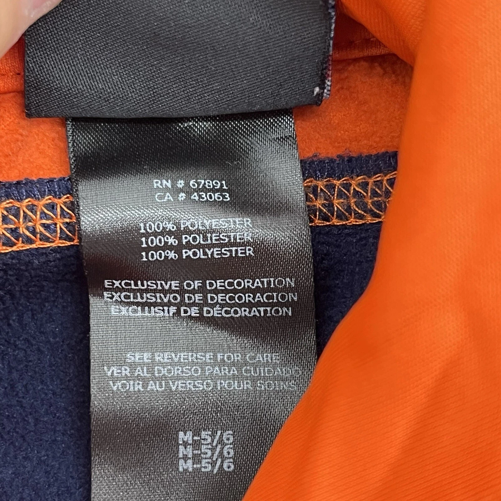 VETEMENTS Felpa con cappuccio NFL Team Apparel blu e arancione Denver Broncos ragazzo taglia media