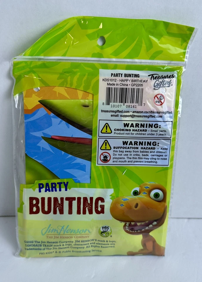 Jim Henson Buddy Dinosaur Train Happy Birthday Party Bunting Banner - Image 2 of 3
