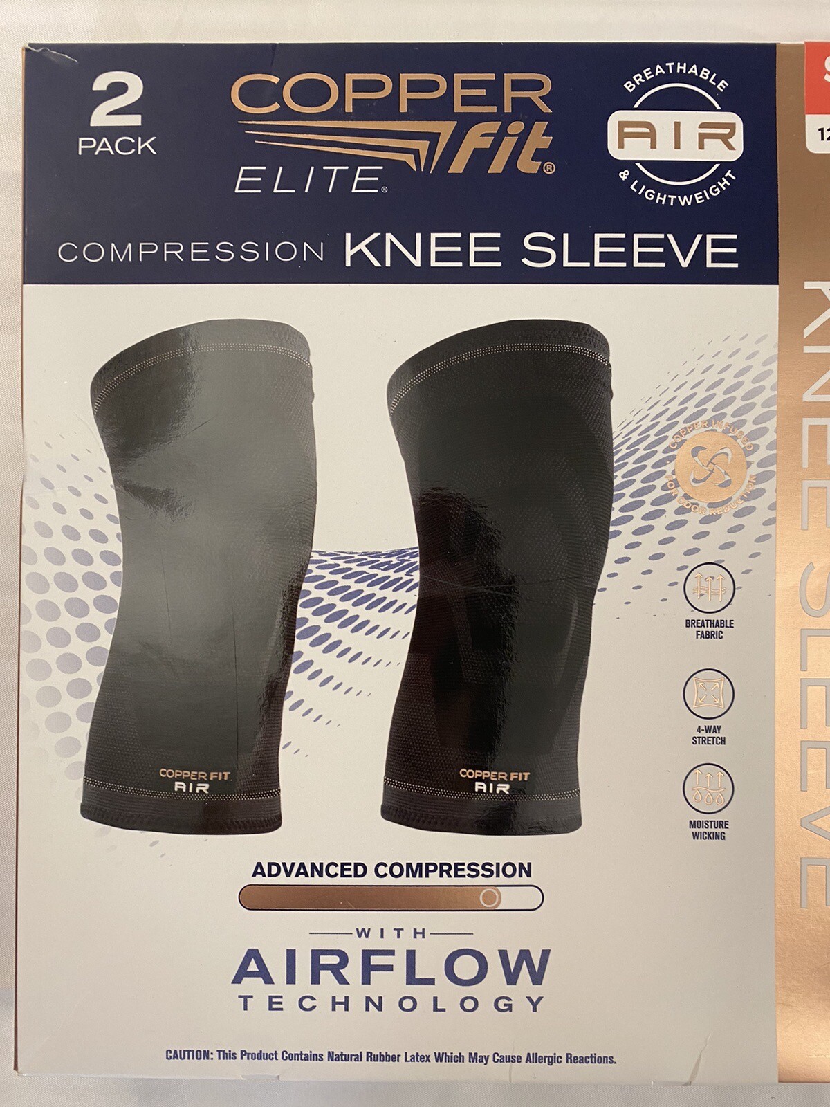 Copper Fit Elite, knee sleeve, 2 pack, small 12”16” eBay
