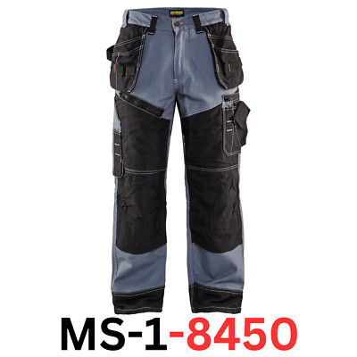 Blaklader Men Cotton Durable Work Pants with Cordura Reinforced Pockets, 44Wx34L