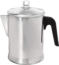 Heavy Duty Stove Top Percolator Coffee Pot Maker Aluminum Steel 9-Cup