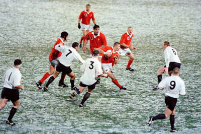 The New Zealand Barbarians on the attack during their match again - Old Photo