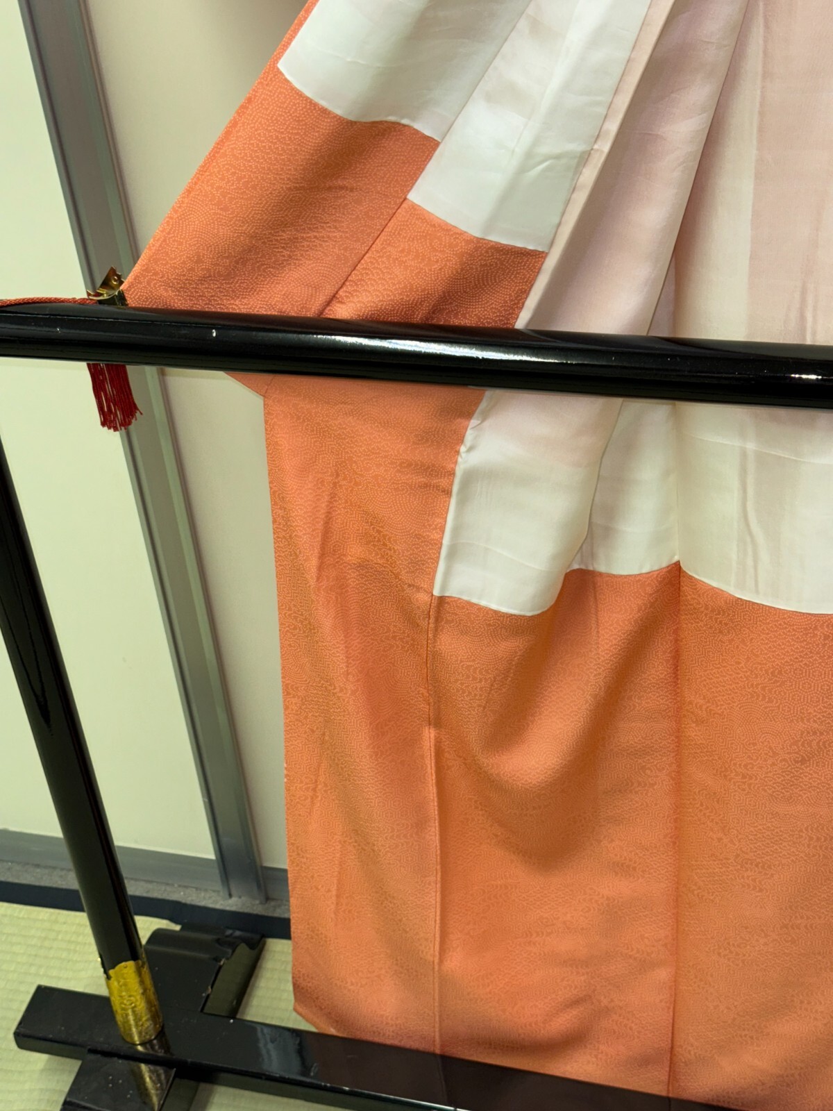 как выглядит Japanese Vintage Kimono Silk Pink Register Expensive Tradition Heigh 62.2in фото