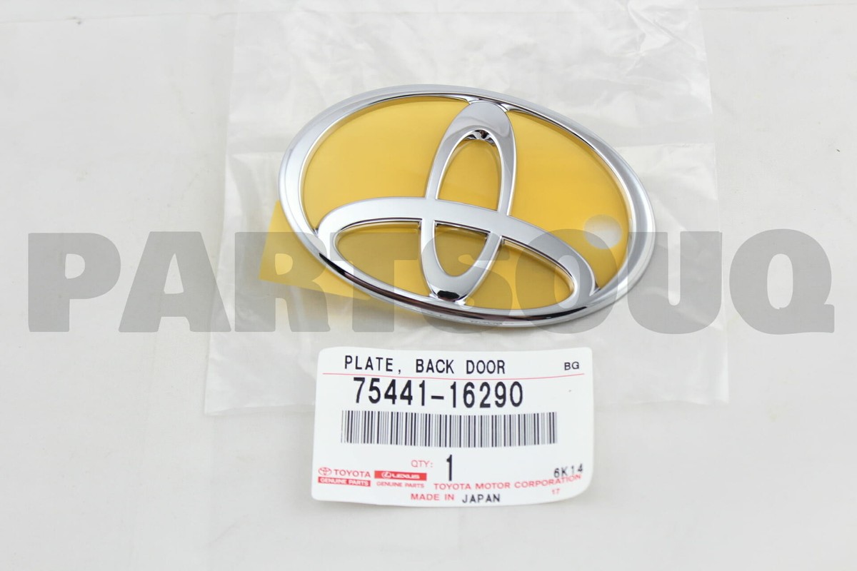 F 7544116290 Genuine Toyota EMBLEM, BACK DOOR, NO.1 75441-16290