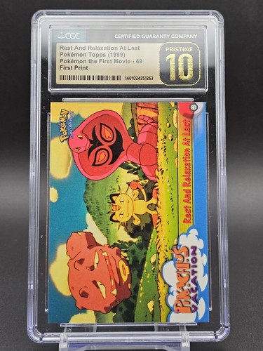 🔥Rest And Relaxation At Last #49 Pokemon 1999 Topps Movie CGC PRISTINE 10🔥