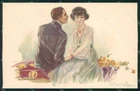 Artist Signed Sergio Bompard Romantic Couple serie 947-4 AK cartolina XP6943