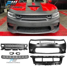 Fits 15-23 Dodge Charger SRT Style Front Bumper Conversion LED Grille Bodykits