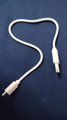 USB 2.0 type A male To Micro USB Male plug input. white. 7'' long cable.