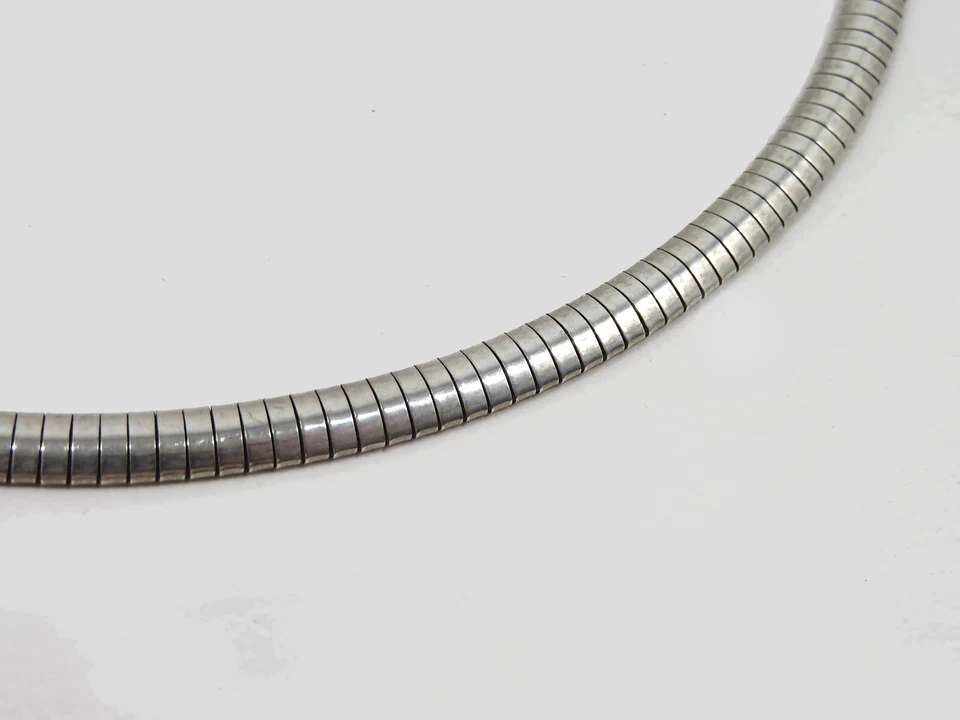 Collana Flessibile In Argento ° ARGENTO STERLING ° Collana ° Collana - Immagine 3 di 4