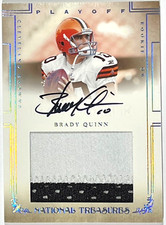 2007 Playoff National Treasures Brady Quinn Auto Patch RC #104 /99