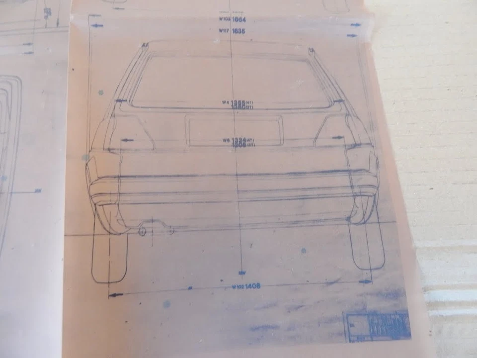 DISEGNO TECNICO SU LUCIDO VOLKSWAGEN GOLF 2 SERIE - Immagine 2 di 4