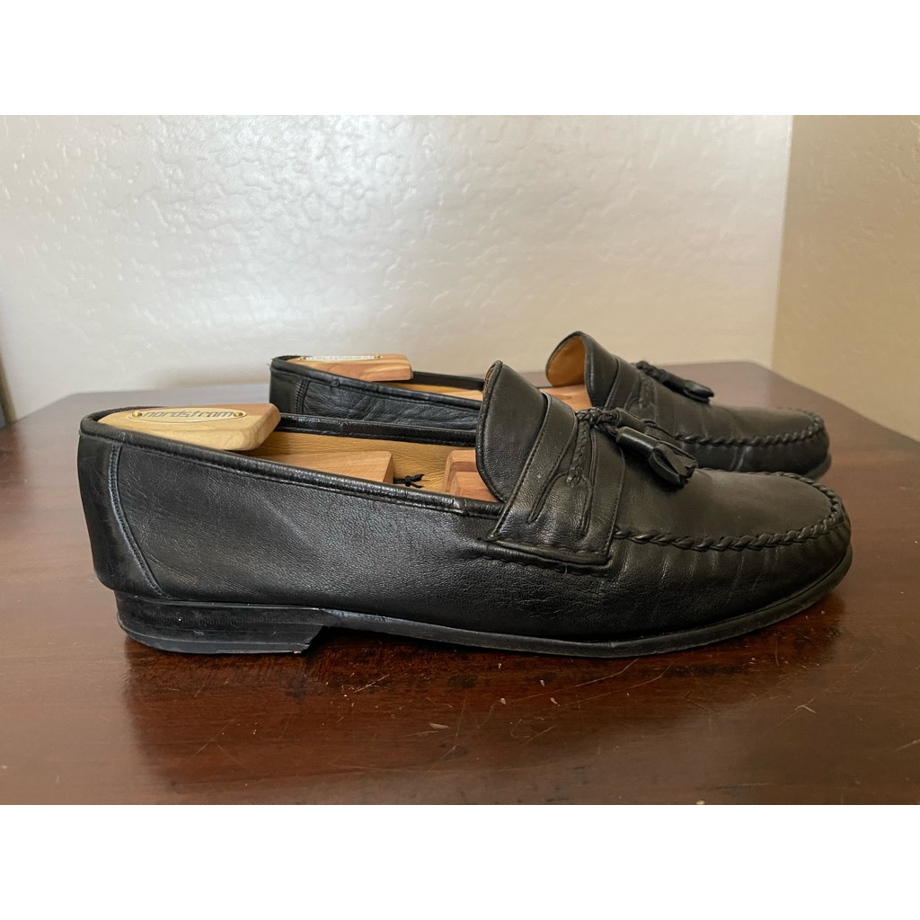 Mezlan Mens Loafer Dress Shoes Black Moc Toe Tasseled Slip  display picture 1