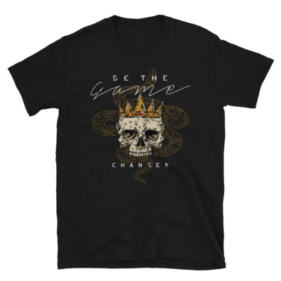 Crown Skull Game Changer Classic Trendy Design Casual T-Shirt