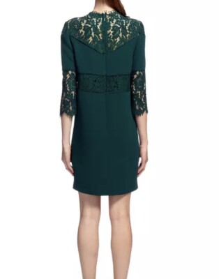Whistles Olga Lace Insert Shift Dress UK 8 Green | eBay UK
