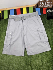 Levis white tab men cargo shorts size 40 light gray canvas belt stained see pict