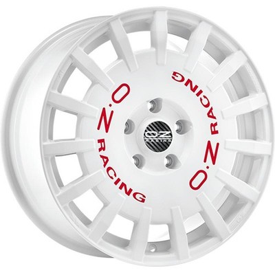 Alufelgen OZ RACING RALLY RACING 17'' 7J 4x100 ET 45 68 RACE WHITE RED LETTERING
