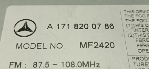A1718200786 Sistema Audio/Radio Cd para MERCEDES-BENZ SLK (BM 171) ROADST 122681 - Imagen 2 de 10